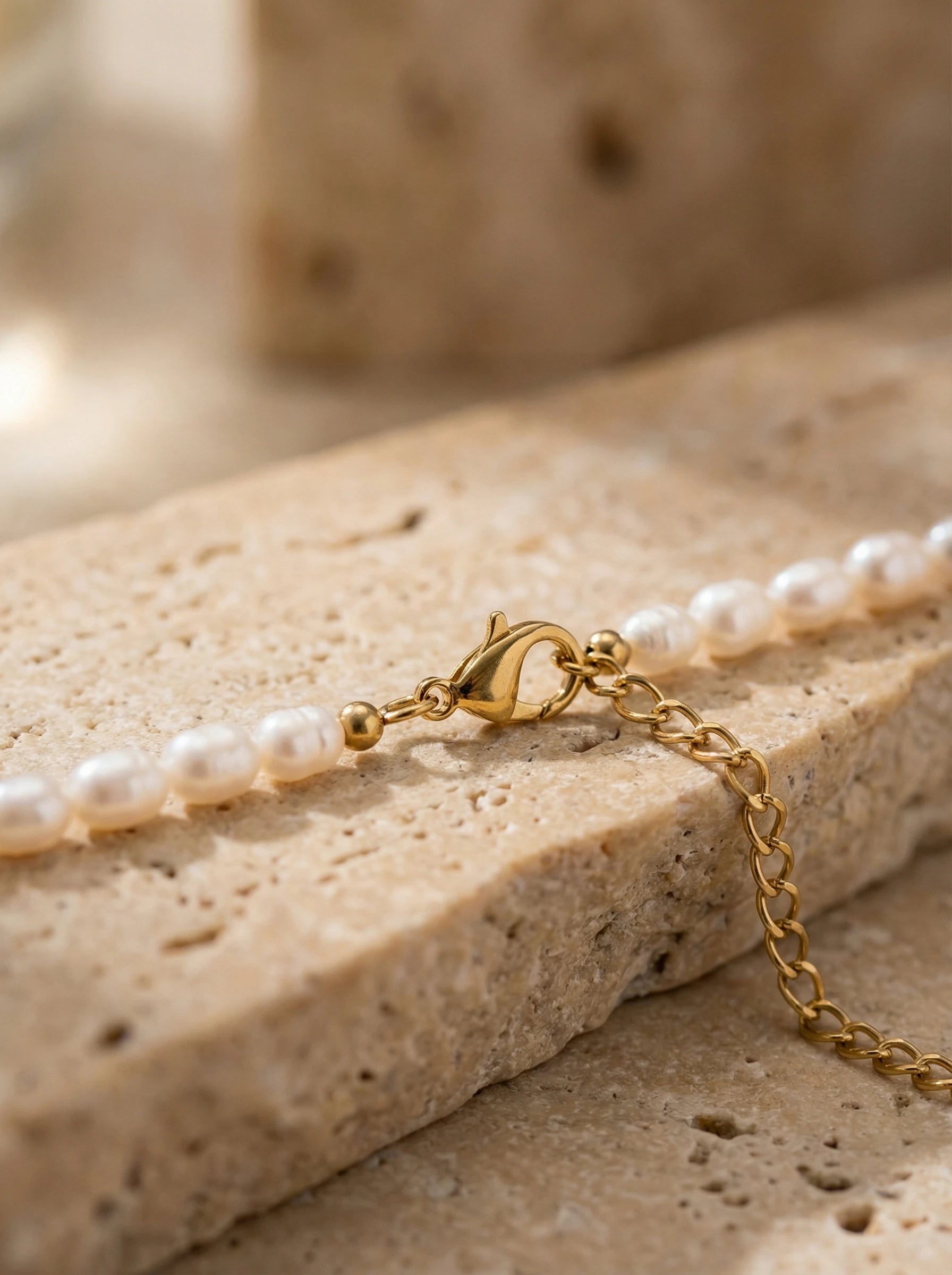 Simple Perlen Edelstahl Kette - Produktbild 2