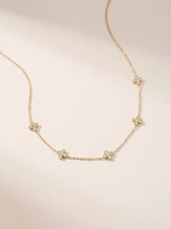 Tiny Lucky Flower Edelstahl Kette