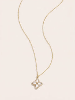 Nice Diamond Luckly Flower Edelstahl Halskette