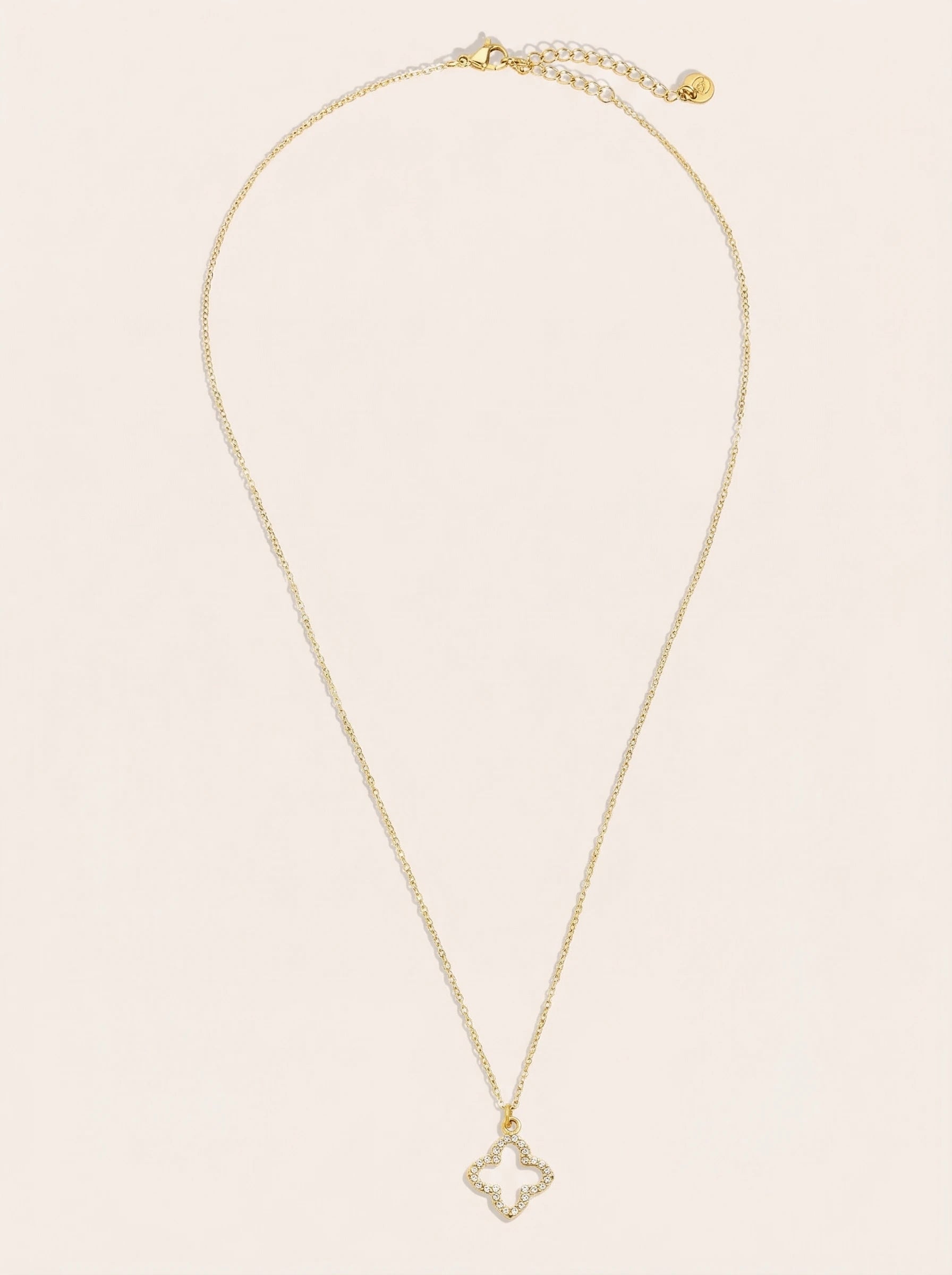 Classic Diamond Lucky Flower Edelstahl Halskette