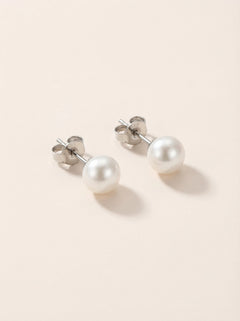 Simple Fresh Water Pearl Edelstahl Ohrringe - Produktbild 9