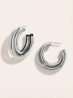 Two Hoop Edelstahl Ohrringe - Produktbild 8