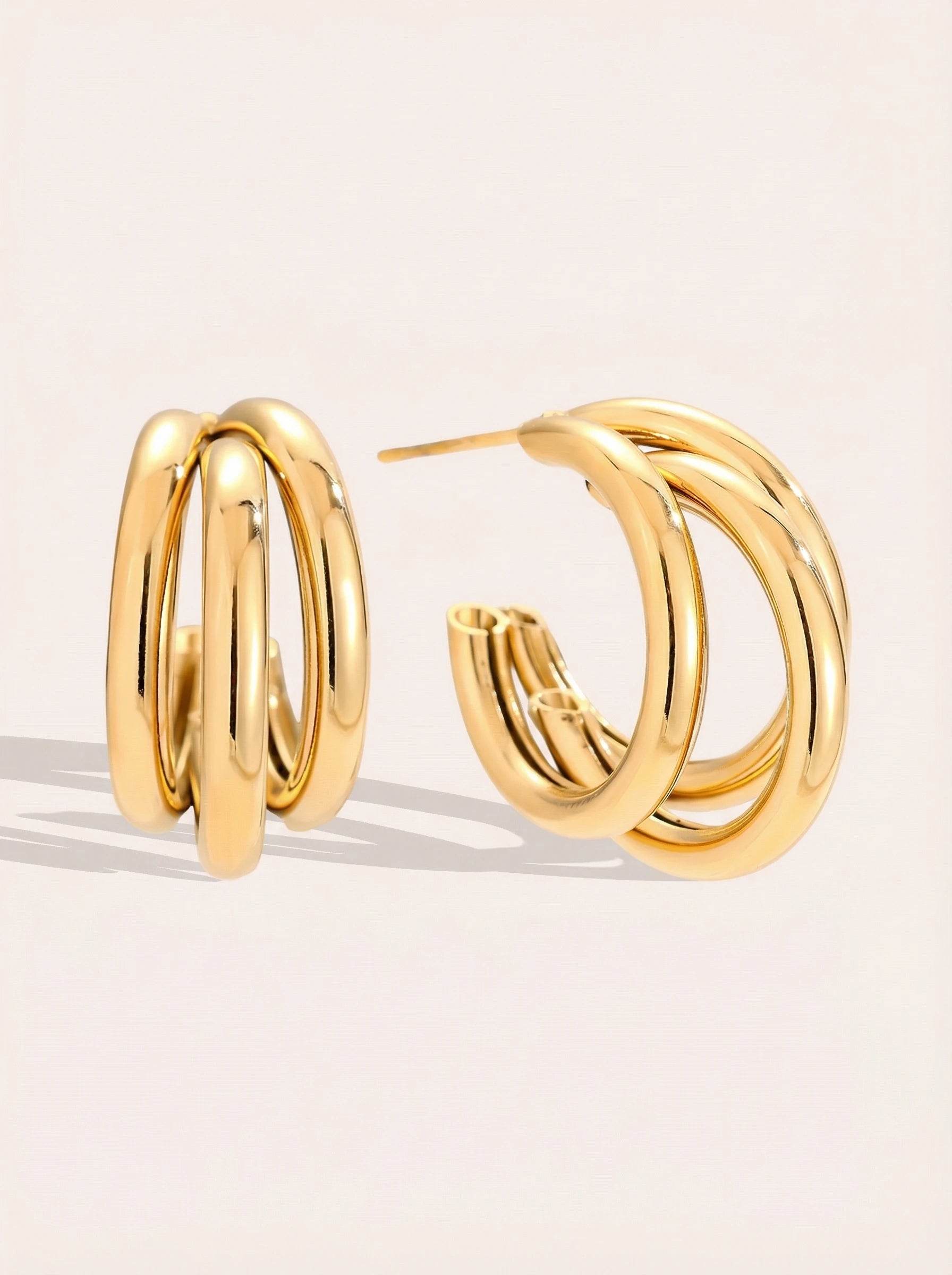 Three Hoop Edelstahl Ohrringe