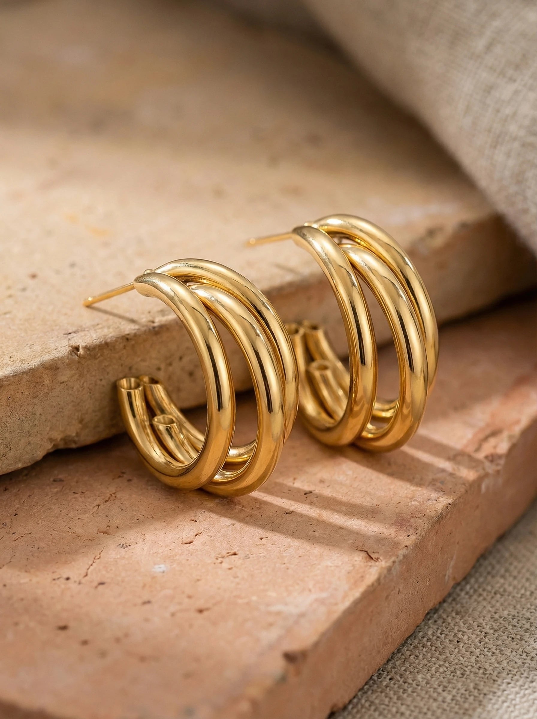 Three Hoop Edelstahl Ohrringe - Produktbild 2