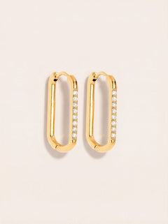 Simple Diamond Hoop Edelstahl Ohrringe