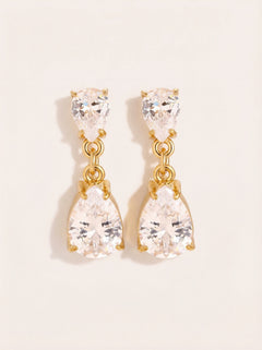 Sparkling Diamond Drop Edelstahl Ohrringe