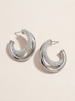 Fine Diamond Hoop Edelstahl Ohrringe - Produktbild 9