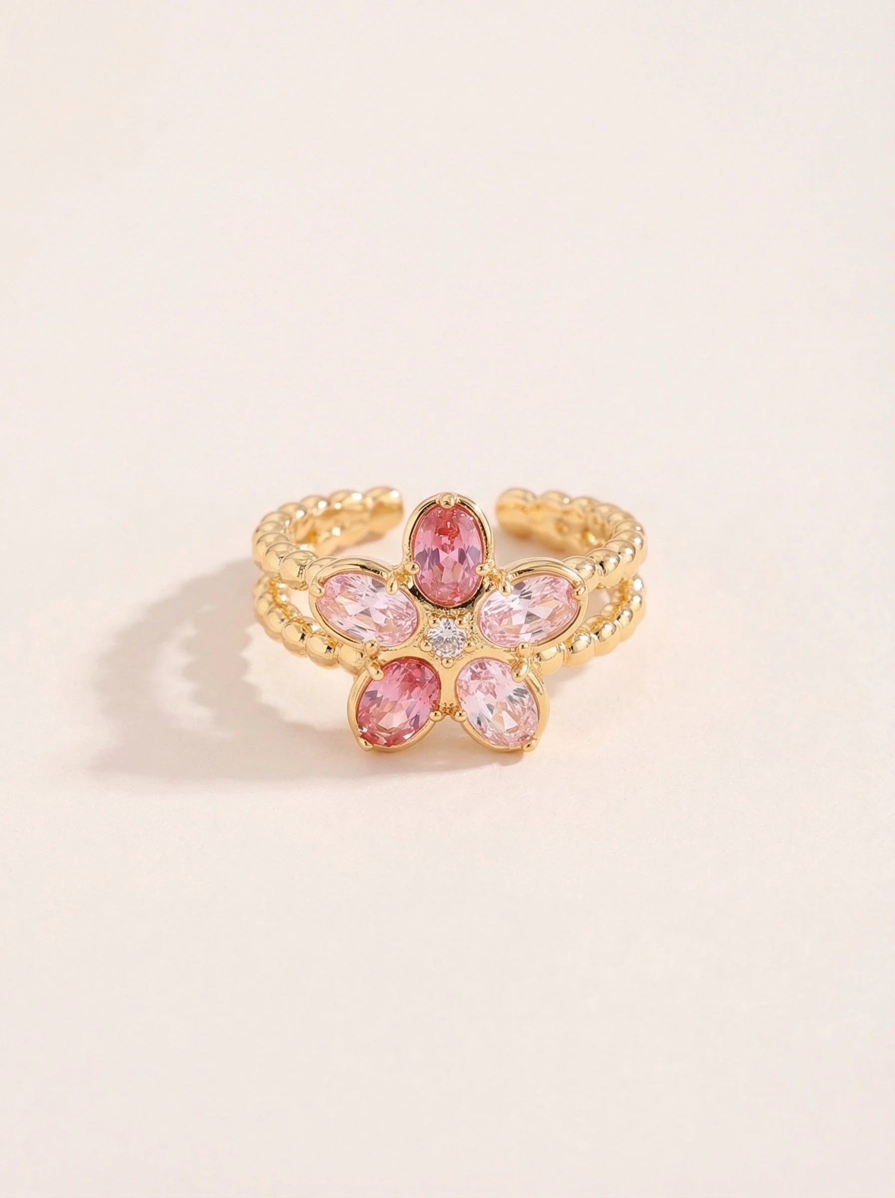 Pinky Flower Diamond Vergoldete Ear-Cuffs