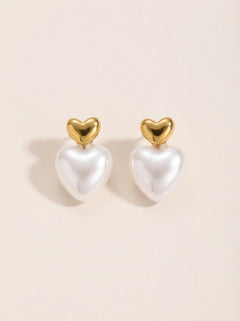 Pearly Heart Edelstahl Ohrringe