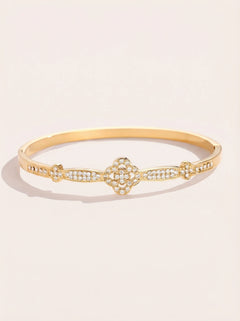 Diameter Pro Diamond Lucky Flower Edelstahl Armreif