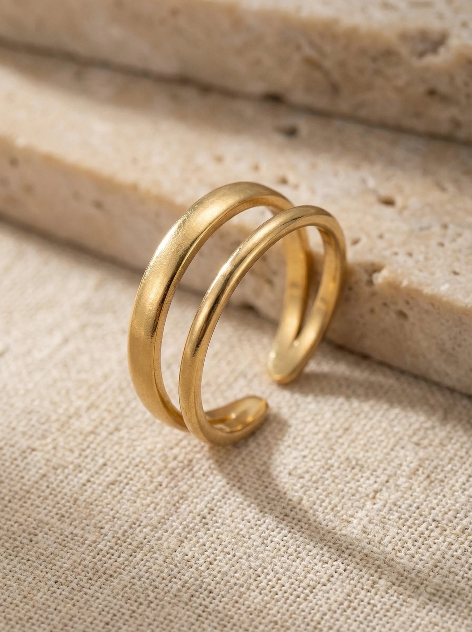 Simple Two Layered Edelstahl Ring - Produktbild 2