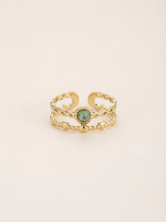 Turquoise Stone 2 Layer Edelstahl Ring