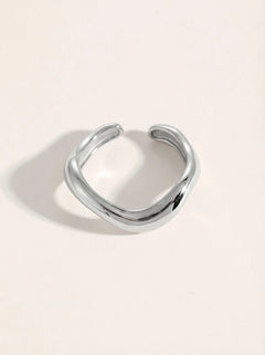 Thick Irreguläre Kurve Edelstahl Ring - Produktbild 4