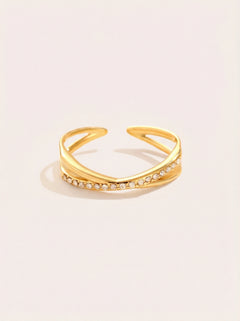 X Ring With Diamond Edelstahl Ring