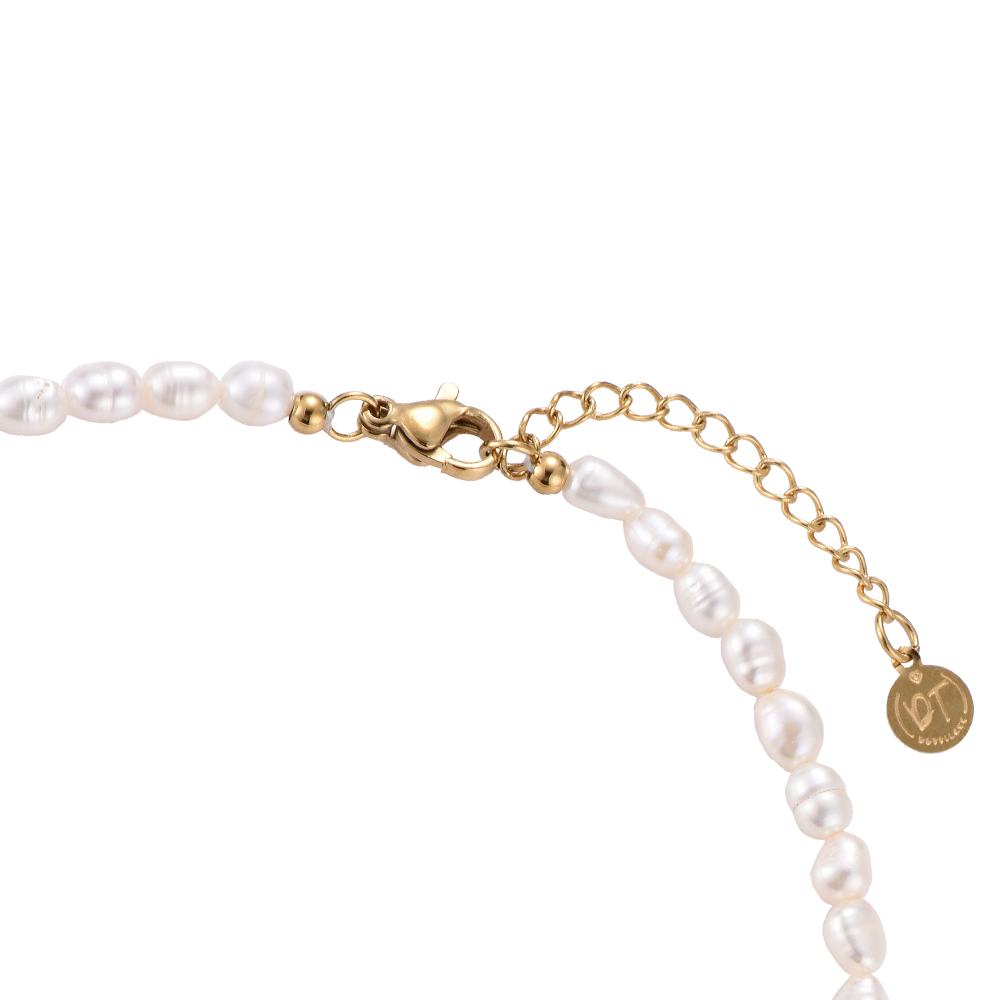 Simple Perlen Edelstahl Fußkette