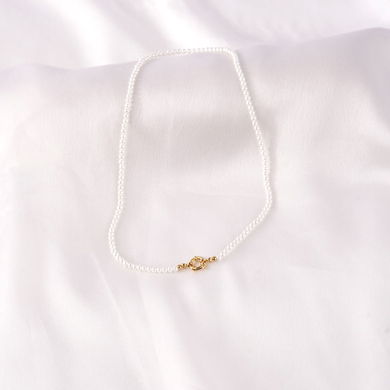 Line of Mini Pearls Edelstahl Halskette
