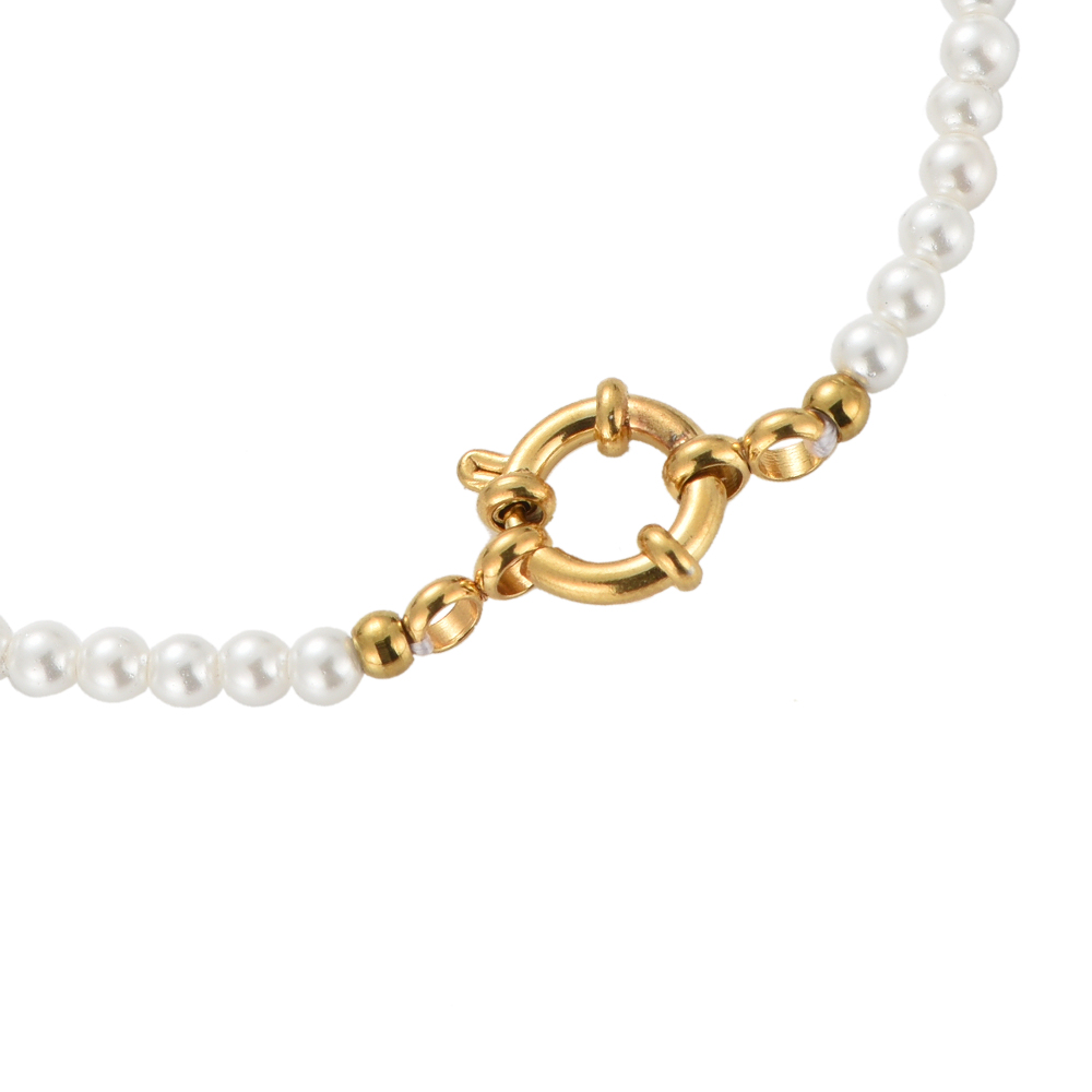 Line of Mini Pearls Edelstahl Armband