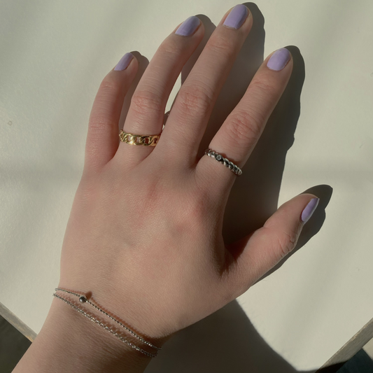 Lock Chain Edelstahl Ring