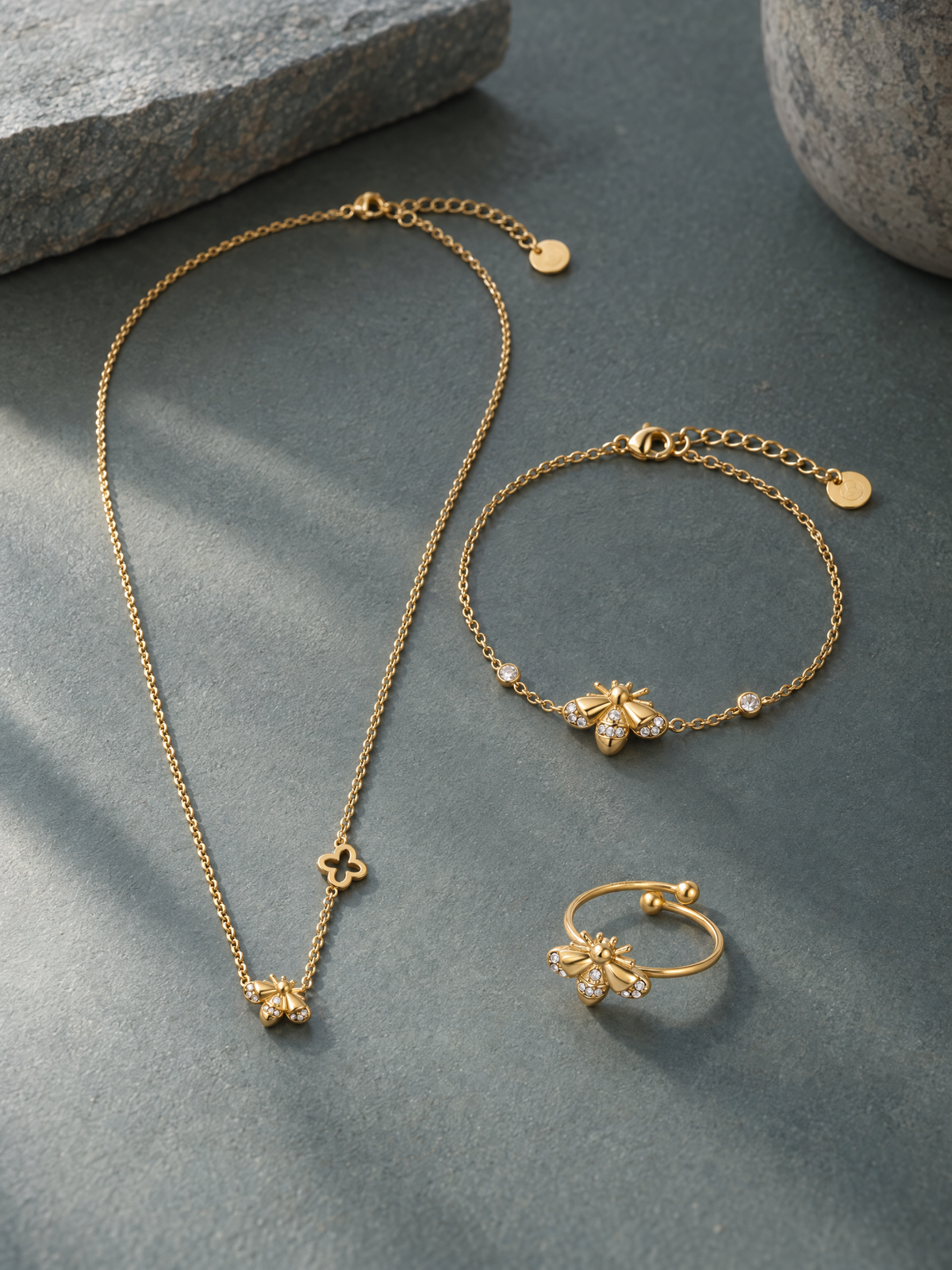 Miele – Schmuck-Set aus 3 Teilen – Gold – Setansicht 2