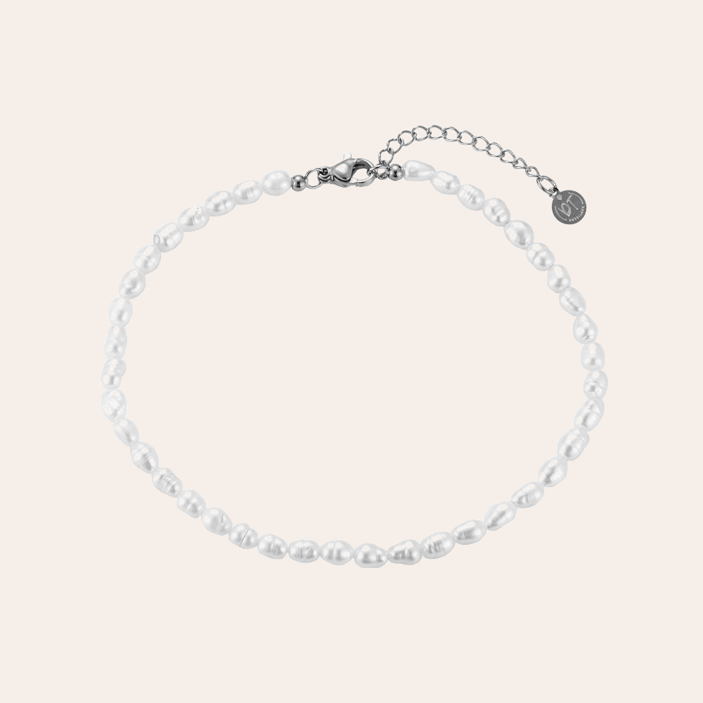 Simple Perlen Edelstahl Fußkette