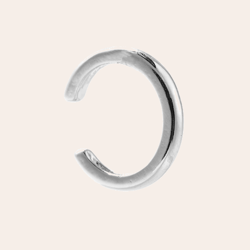Silberner Edelstahl Earcuff in dünner, einfacher Schlaufenform
