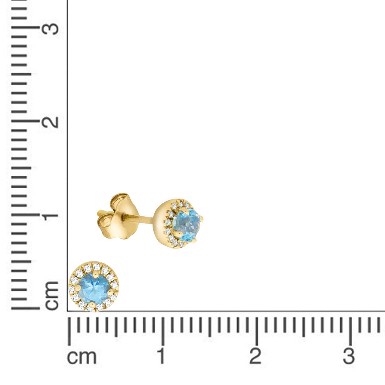 Ohrringe Ohrstecker Blautopas 0,04ct.