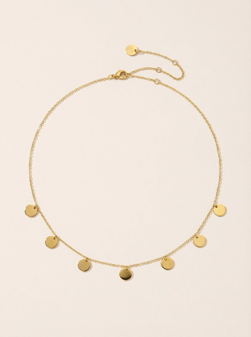 Stufbare Plättchen Edelstahl Kette