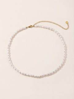 Simple Perlen Edelstahl Kette