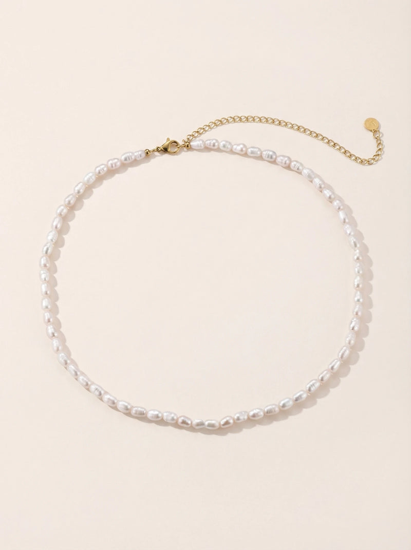 Simple Perlen Edelstahl Kette