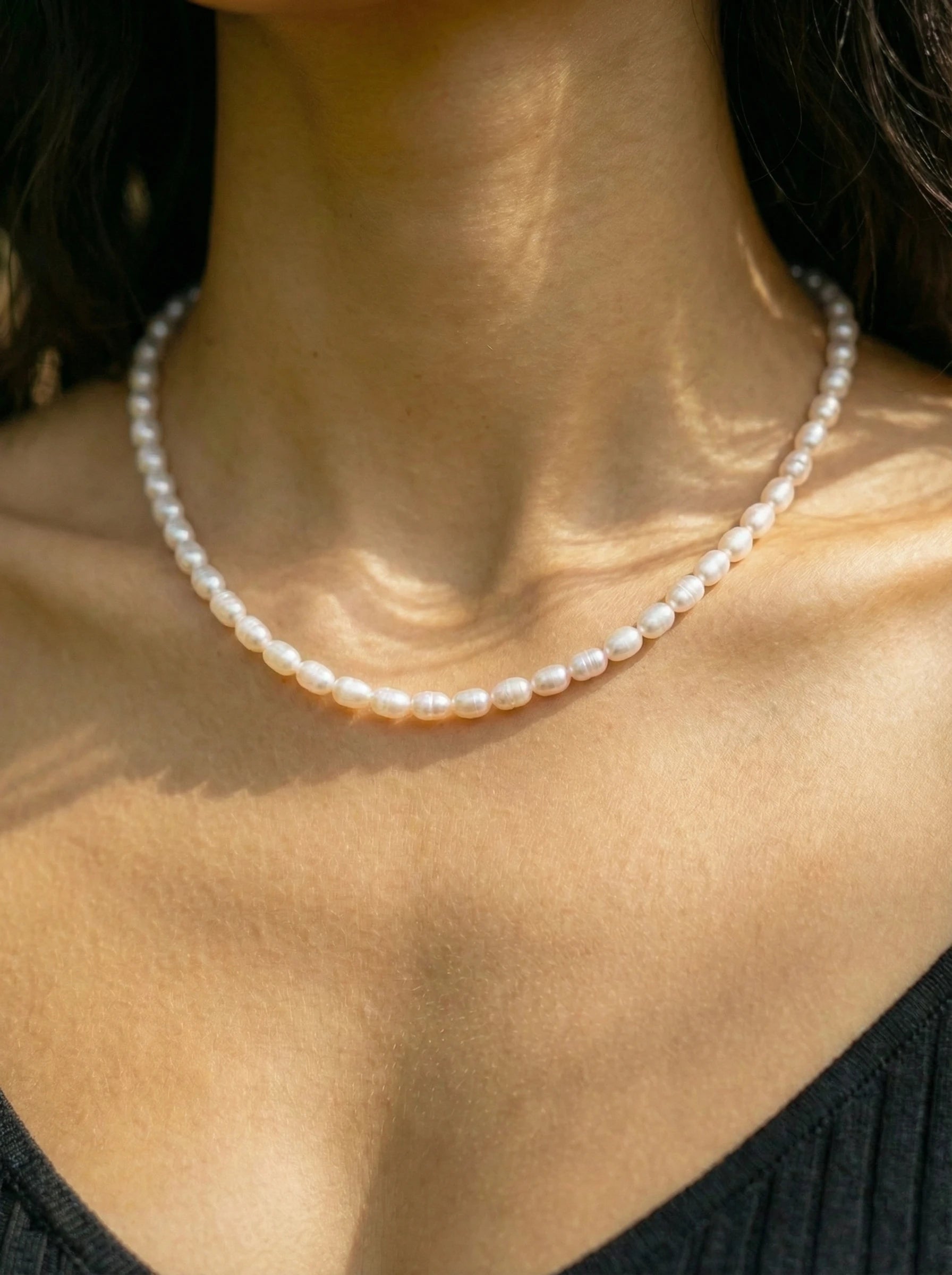 Simple Perlen Edelstahl Kette - Produktbild 3