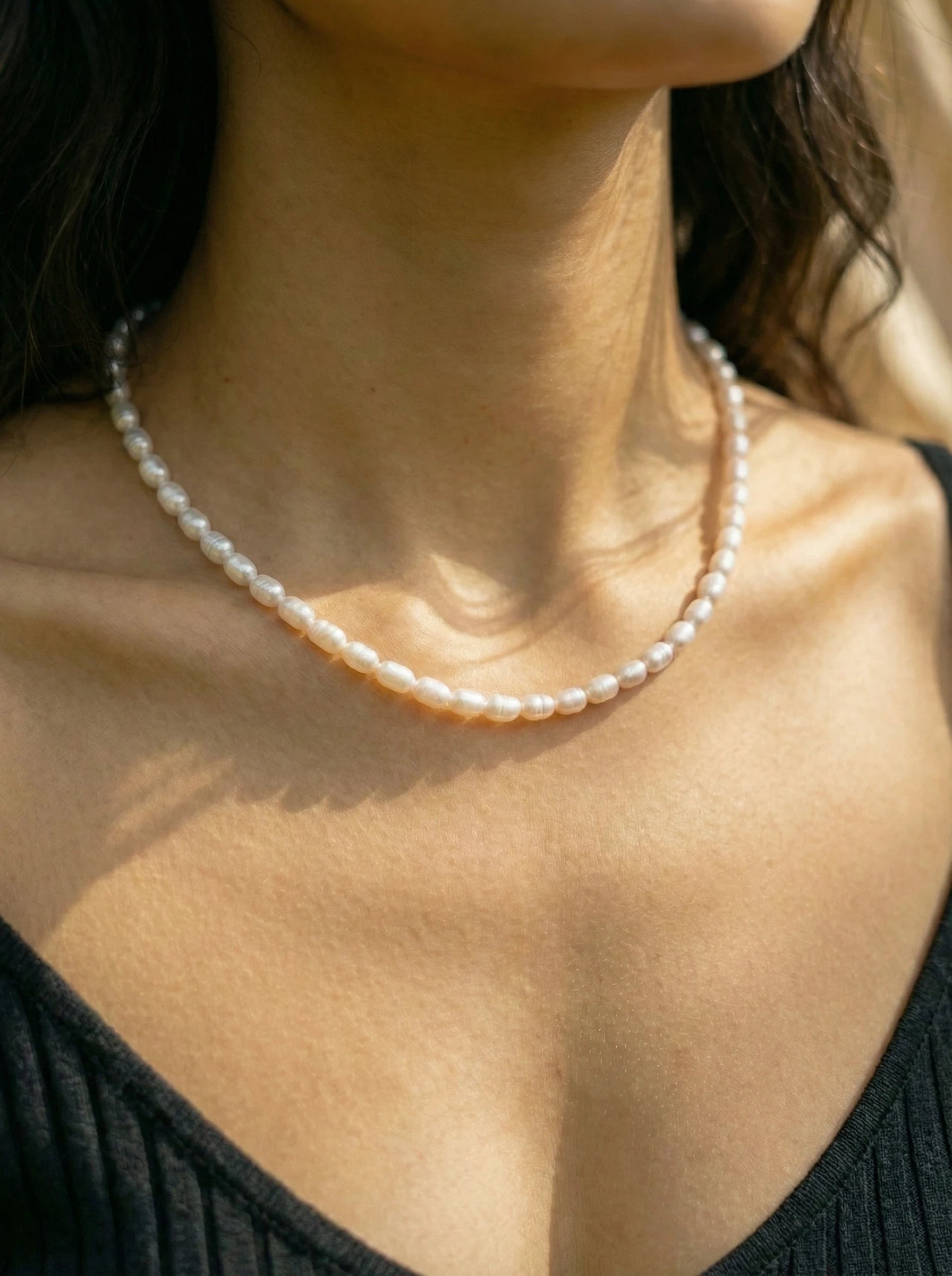 Simple Perlen Edelstahl Kette - Produktbild 4