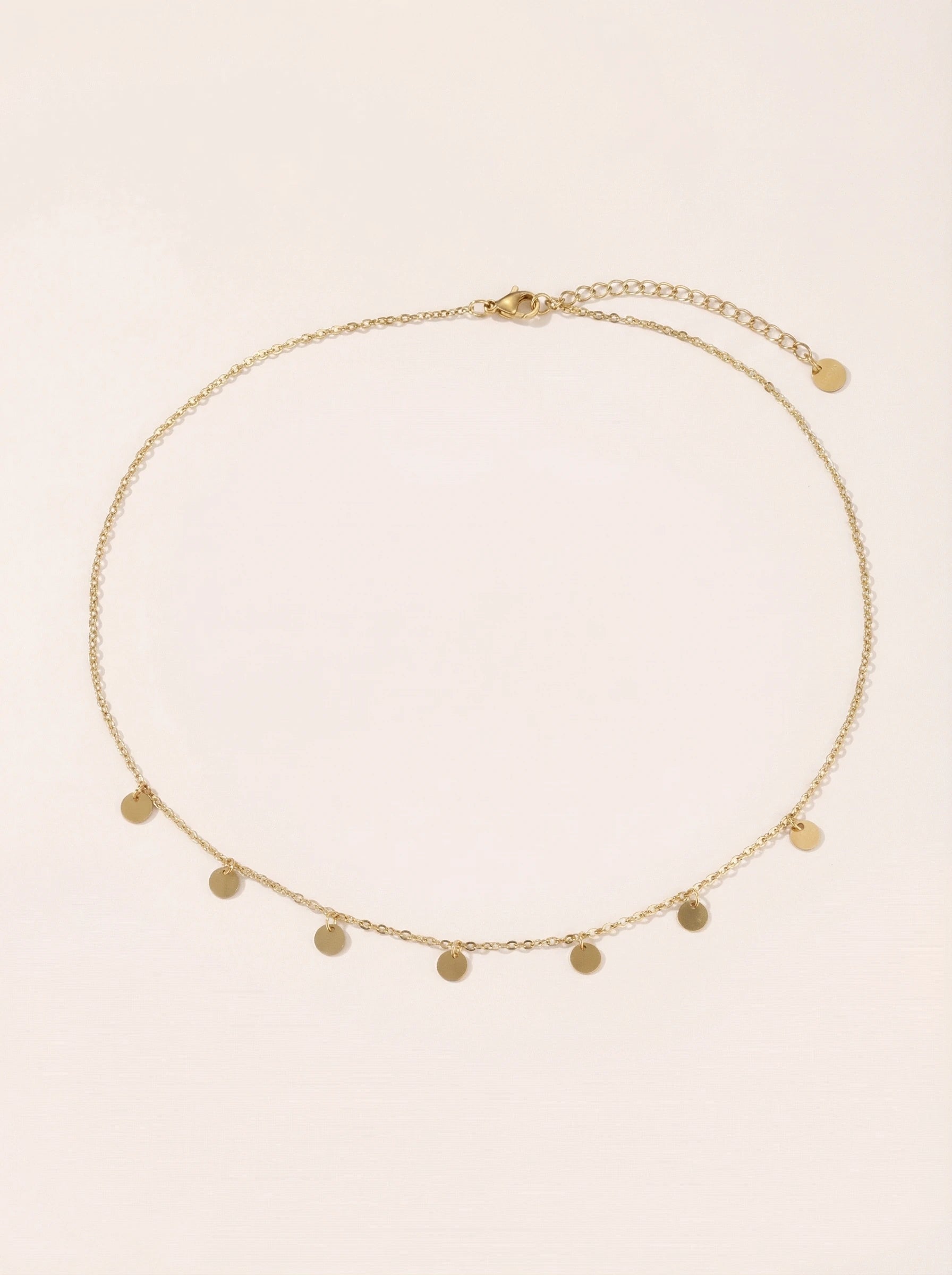 Small Stufbare Plättchen Edelstahl Kette