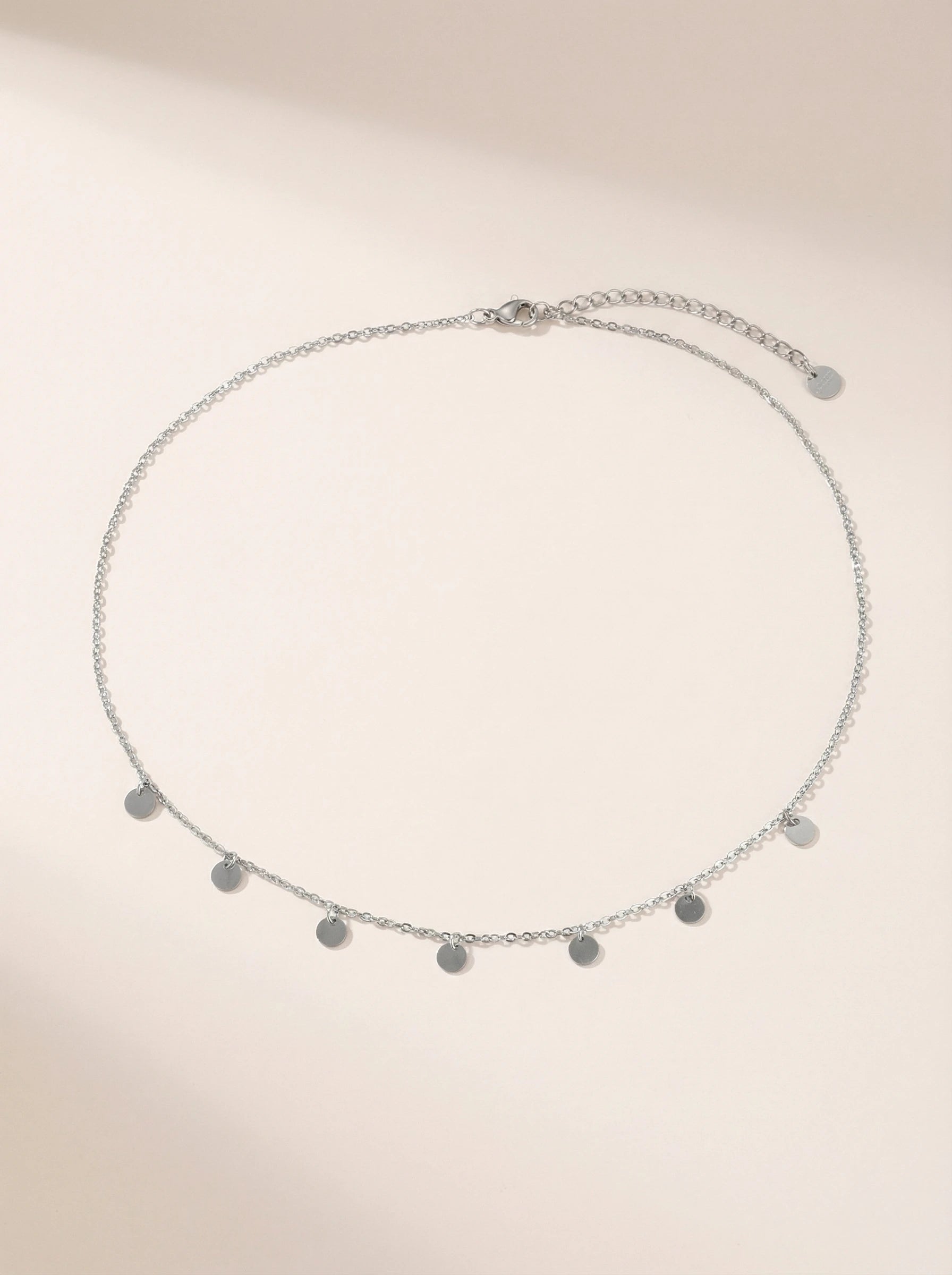 Small Stufbare Plättchen Edelstahl Kette - Produktbild 9