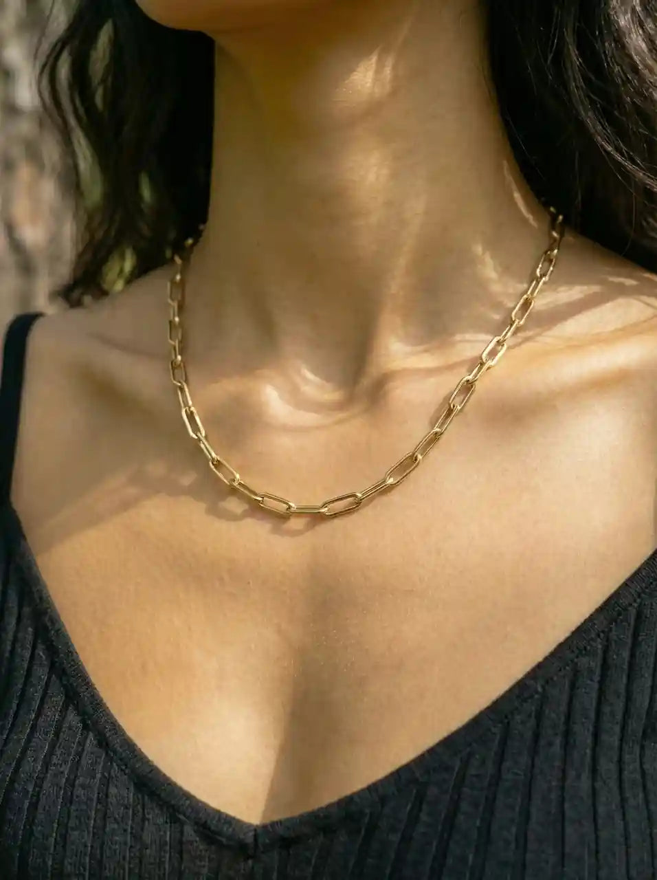 Elongated Link Edelstahl Halskette - Produktbild 3