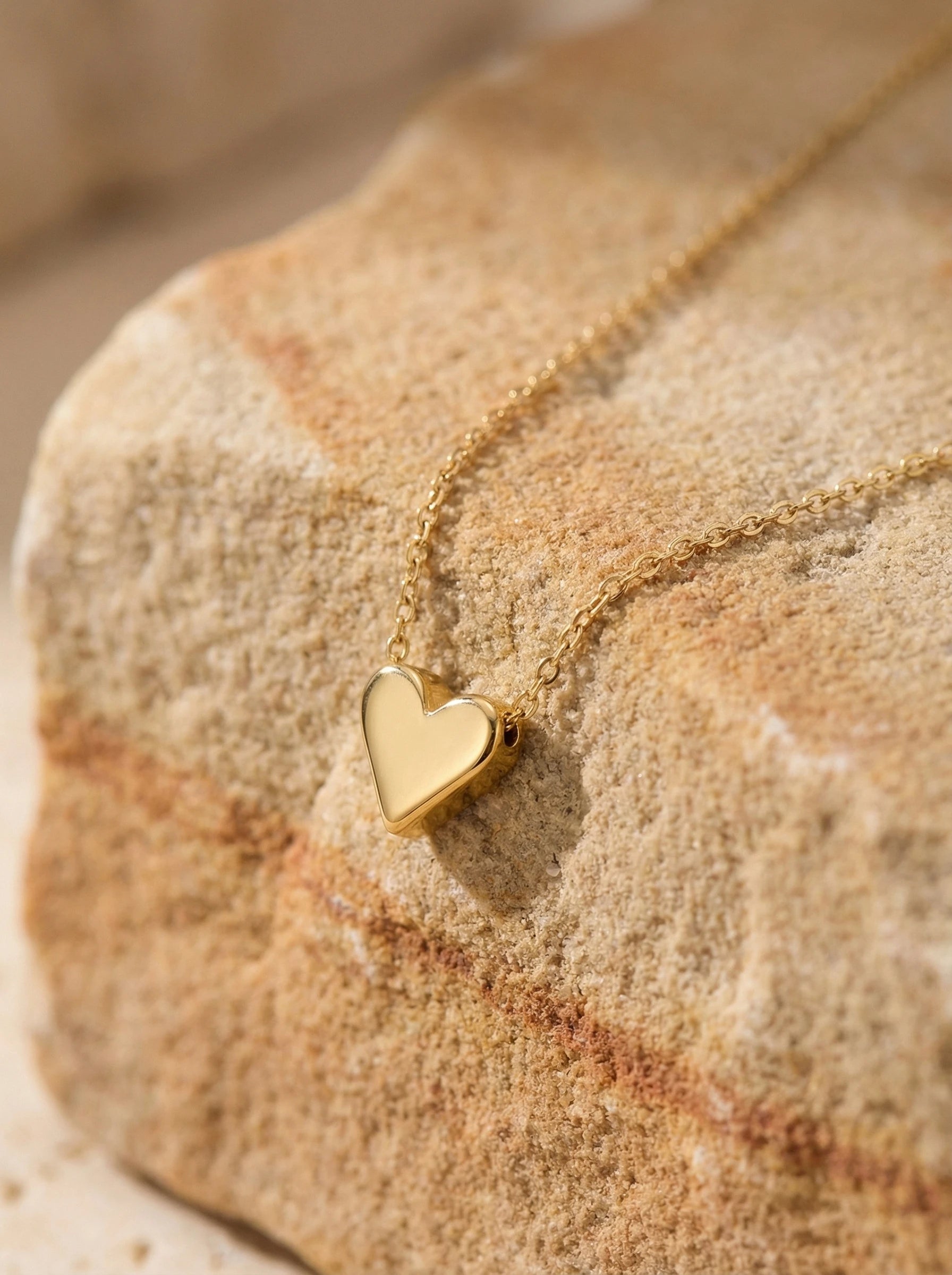 Simple Heart In Thin Chain Edelstahl Halskette - Produktbild 2