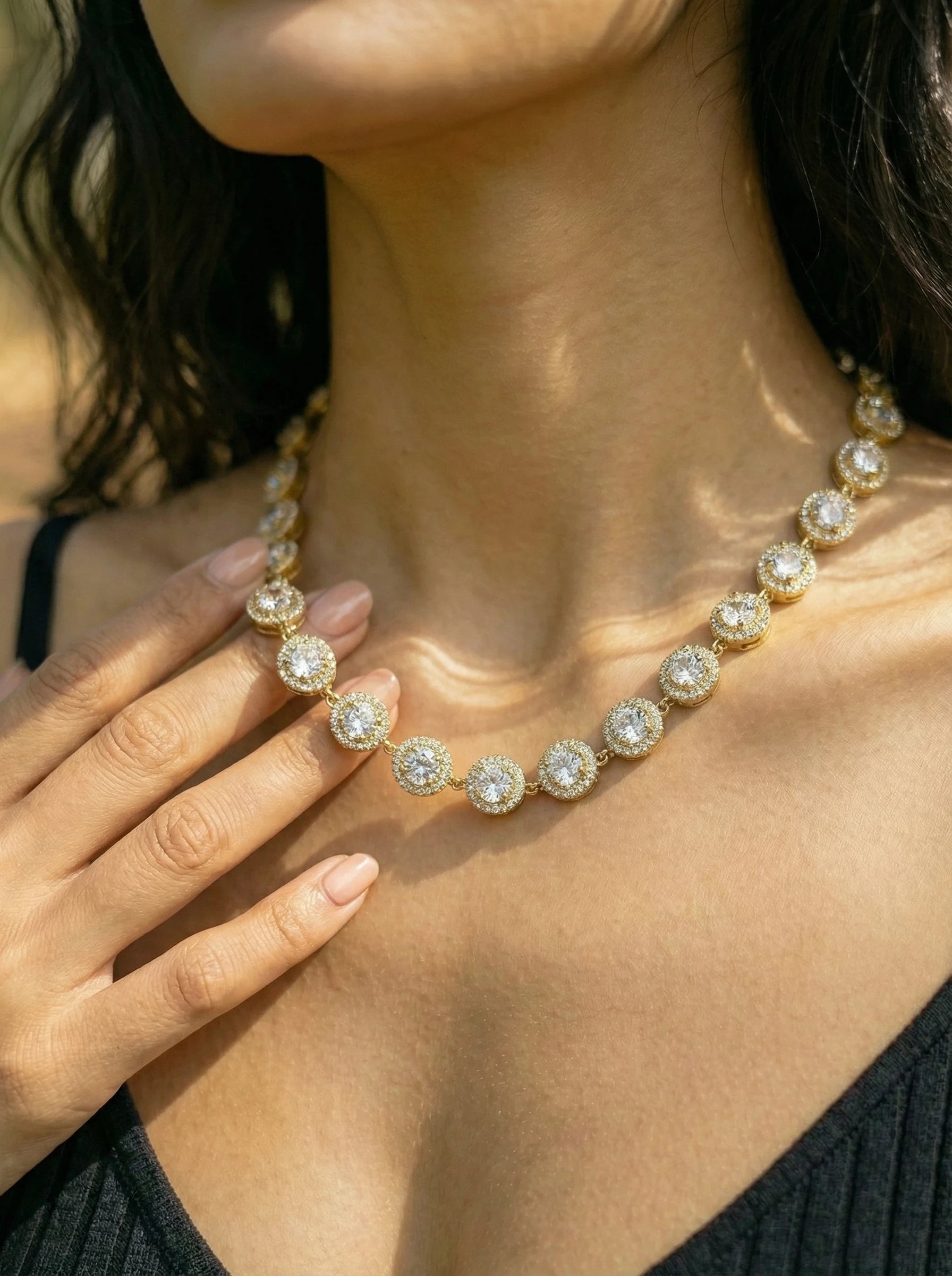 Perfect Diamond Dots Chain Edelstahl Halskette - Produktbild 5