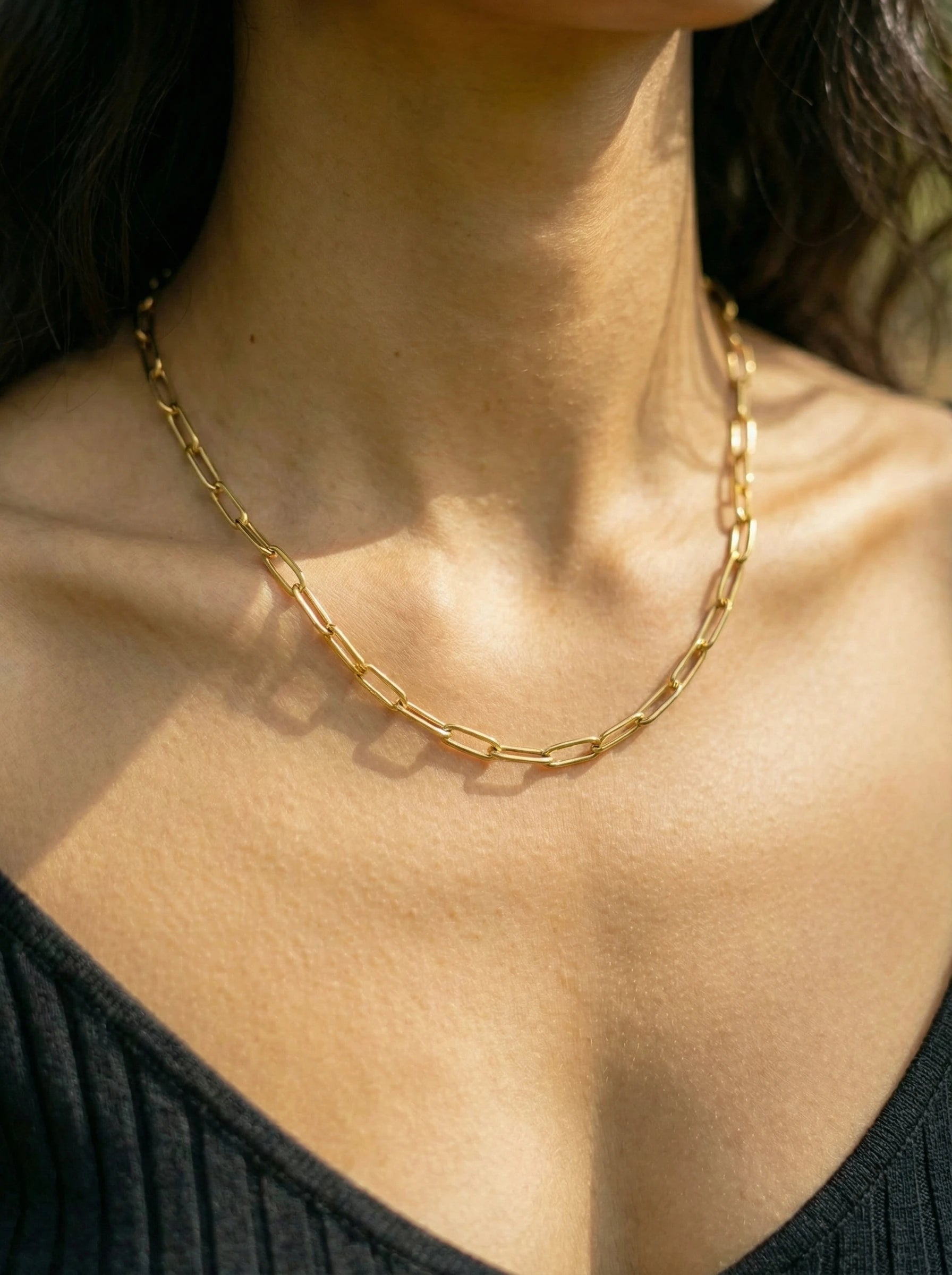 Fine Round Chain Edelstahl Halskette - Produktbild 3