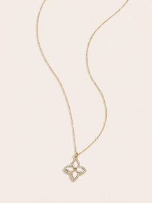 Nice Diamond Luckly Flower Edelstahl Halskette
