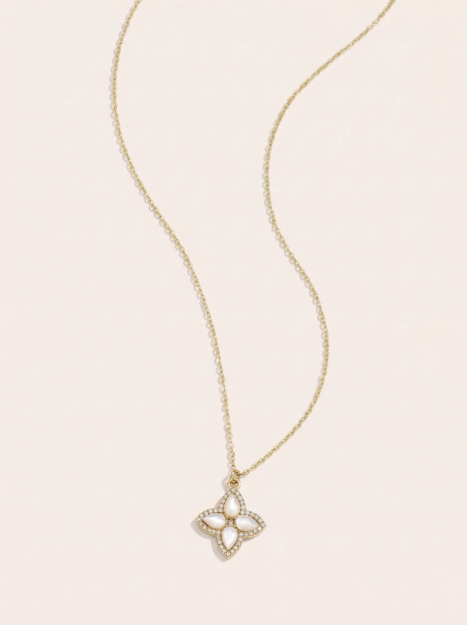 Nice Diamond Luckly Flower Edelstahl Halskette