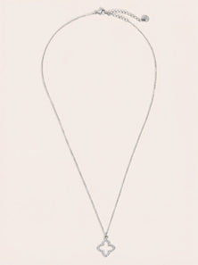 Classic Diamond Lucky Flower Edelstahl Halskette - Produktbild 8
