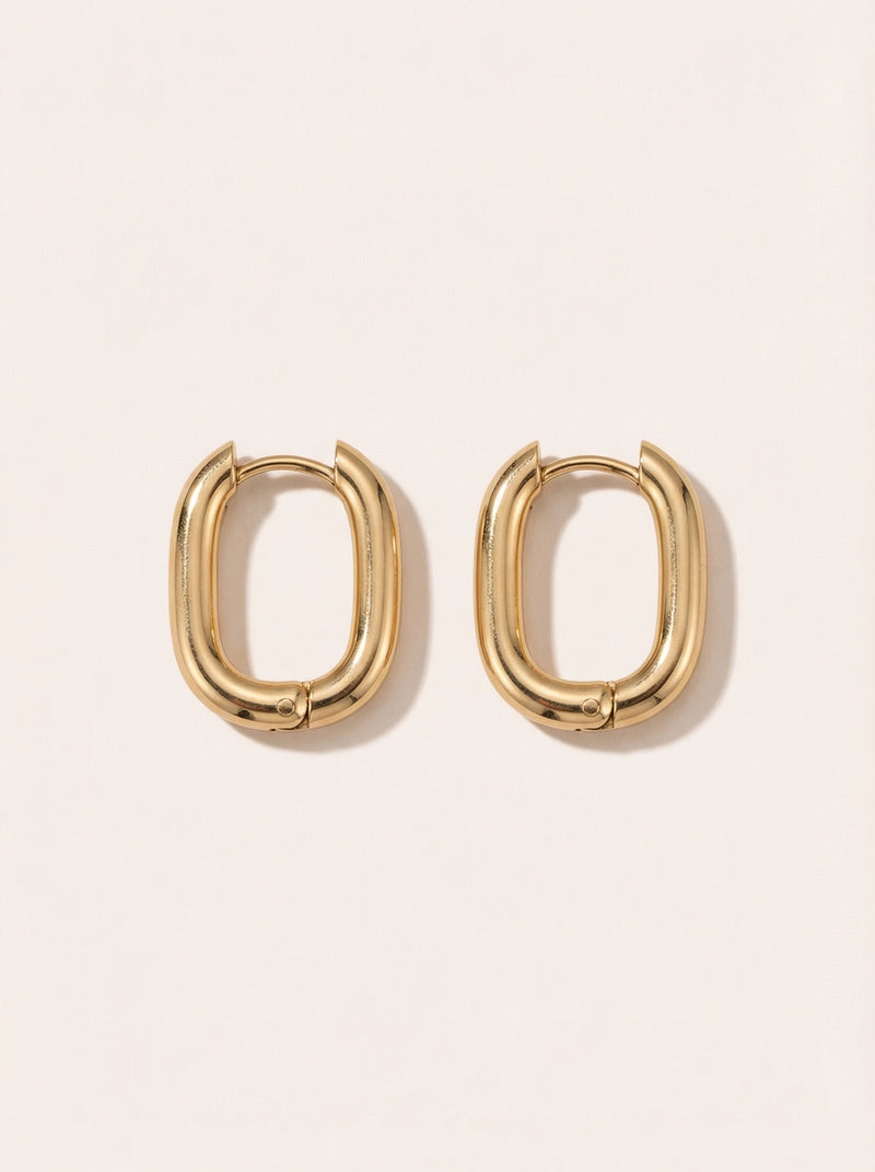Square Hoop Edelstahl Ohrringe