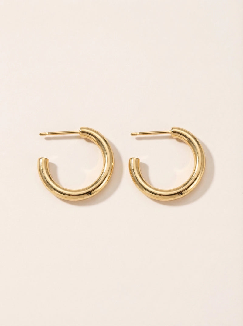 Big Simple Hoop Edelstahl Ohrringe