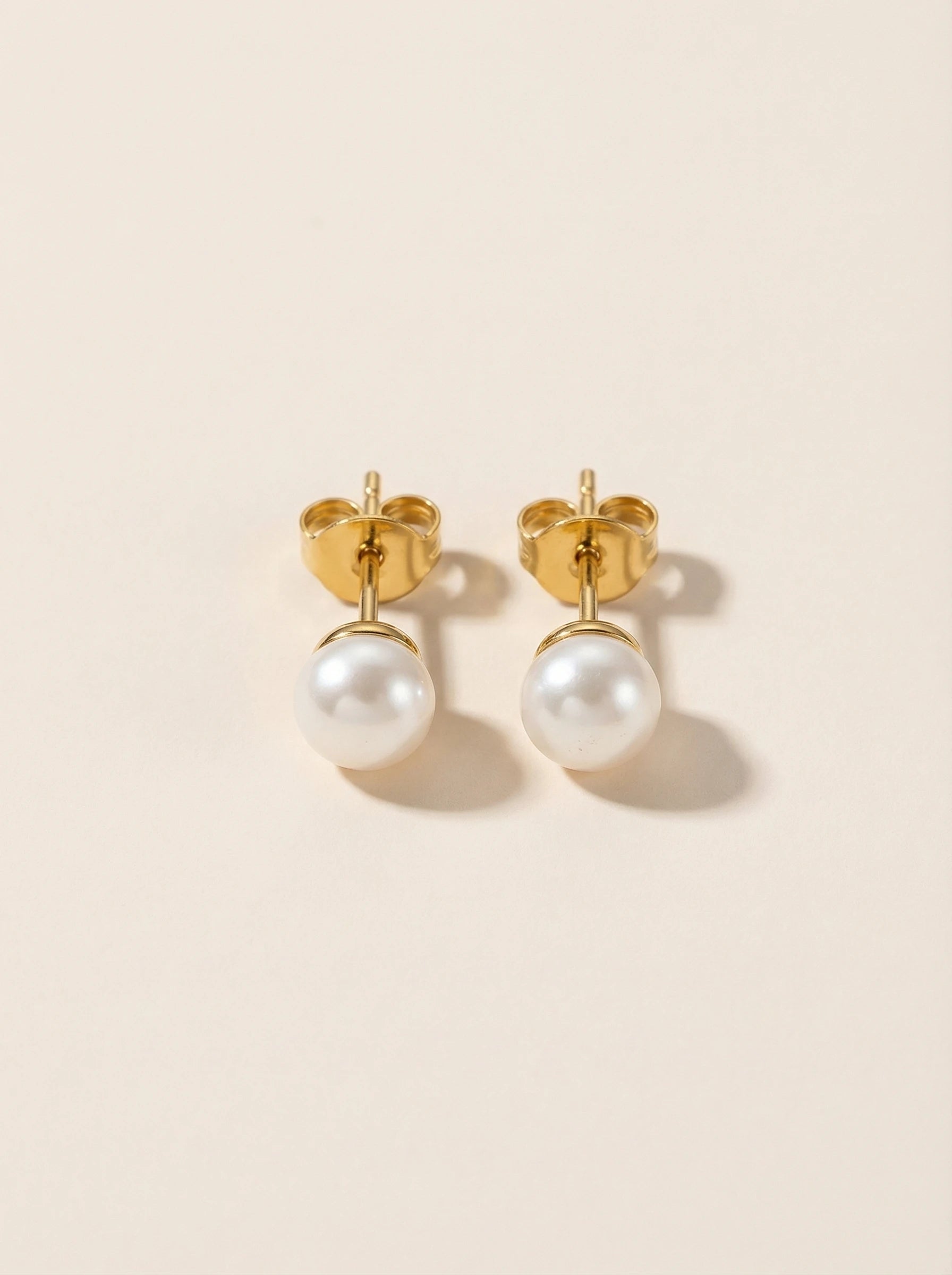Simple Fresh Water Pearl Edelstahl Ohrringe