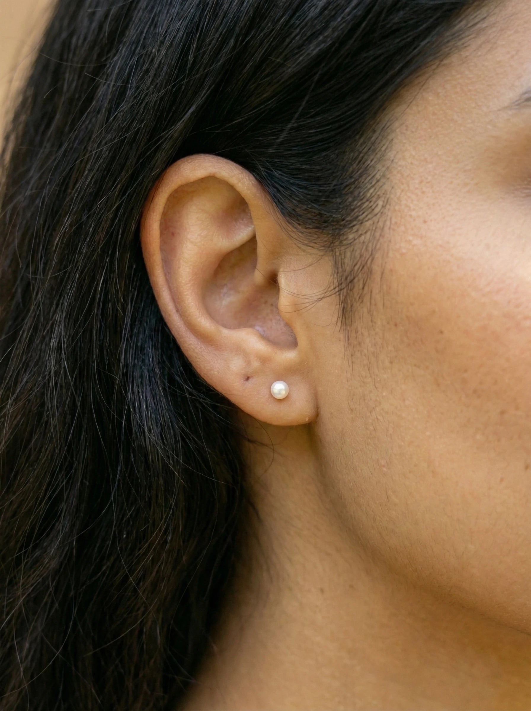 Simple Fresh Water Pearl Edelstahl Ohrringe - Produktbild 3