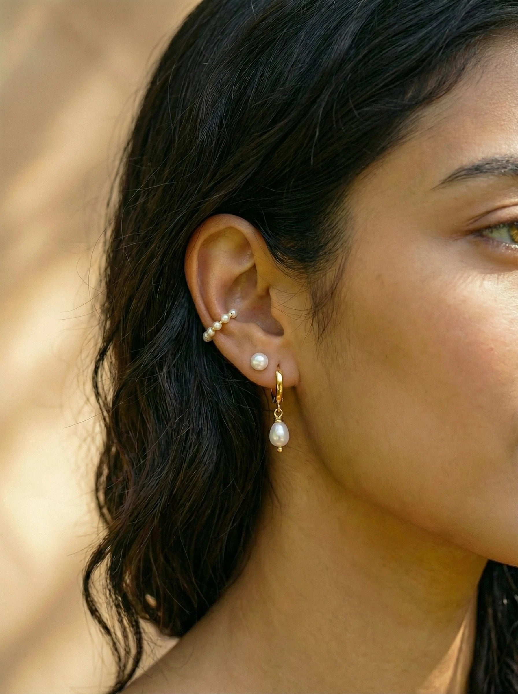 Simple Fresh Water Pearl Edelstahl Ohrringe - Produktbild 7