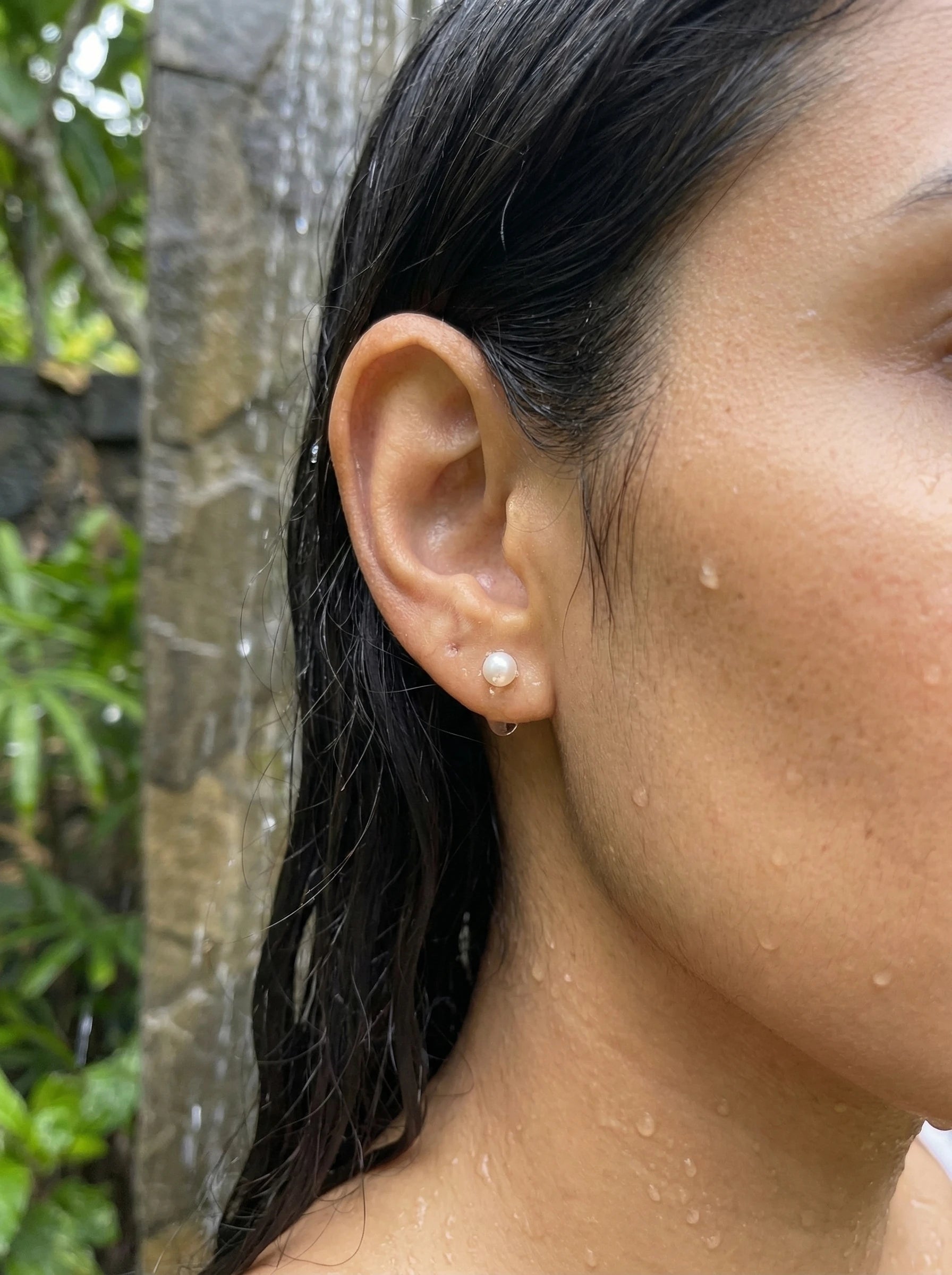 Simple Fresh Water Pearl Edelstahl Ohrringe - Produktbild 8