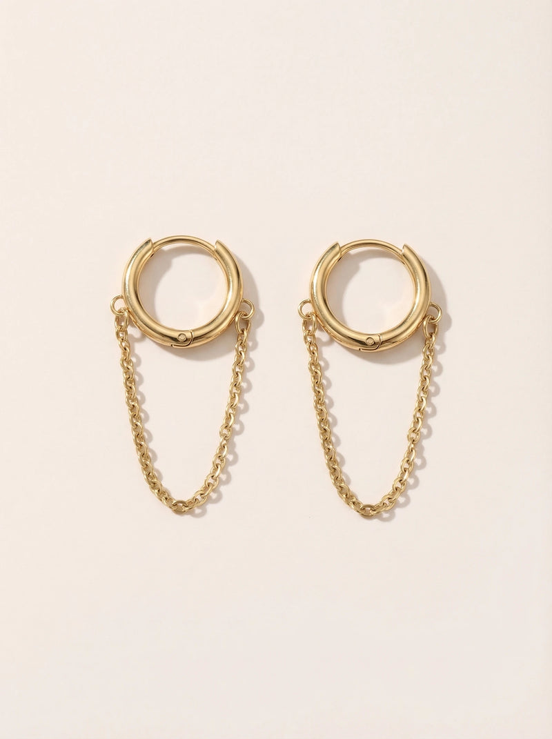 Simple Hanging Chain Edelstahl Ohrringe
