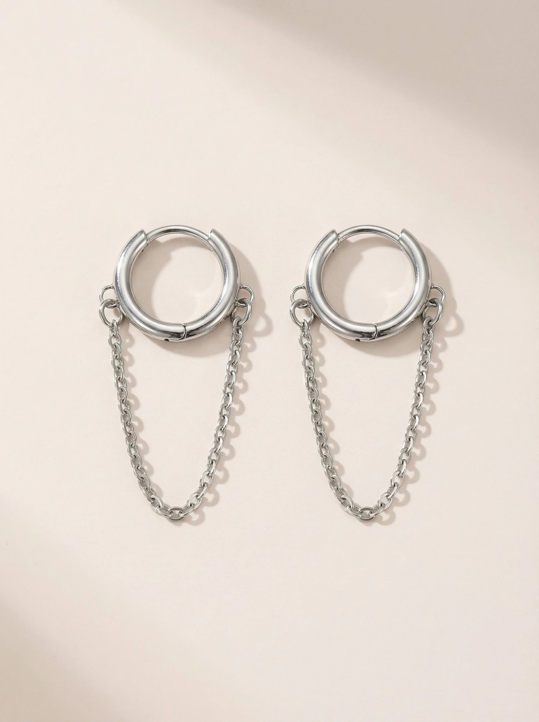 Simple Hanging Chain Edelstahl Ohrringe - Produktbild 9