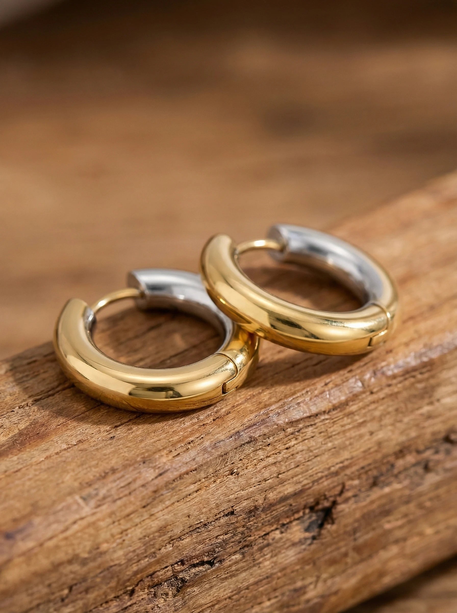 Simple Hoop Edelstahl Ohrringe - Produktbild 2