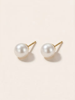 Simple Fresh Water Pearl Edelstahl Ohrringe